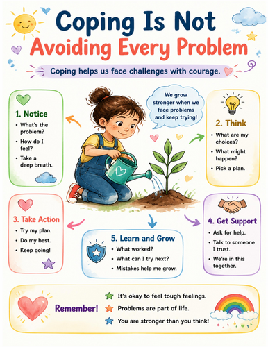 Coping Is Not Avoiding Every Problem I Educational Poster I Classroom Decor