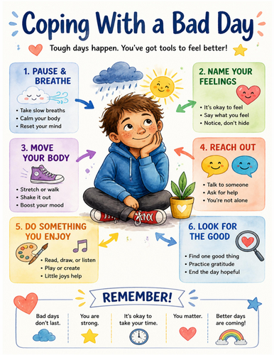 Coping With a Bad Day I Educational Poster I Classroom Decor