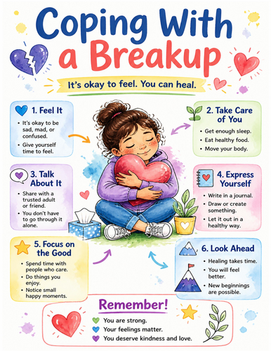 Coping With a Breakup I Educational Poster I Classroom Decor