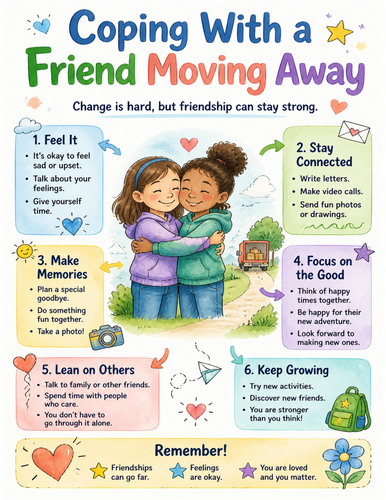 Coping With a Friend Moving Away I Educational Poster I Classroom Decor