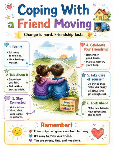 Coping With a Friend Moving I Educational Poster I Classroom Decor