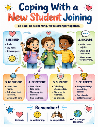 Coping With a New Student Joining I Educational Poster I Classroom Decor