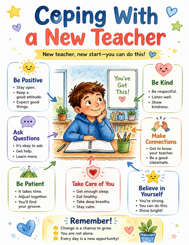 Coping With a New Teacher I Educational Poster I Classroom Decor