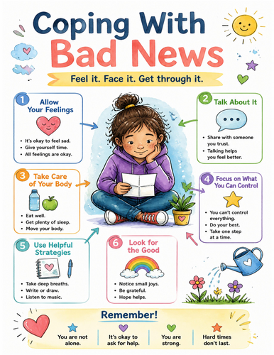 Coping With Bad News I Educational Poster I Classroom Decor