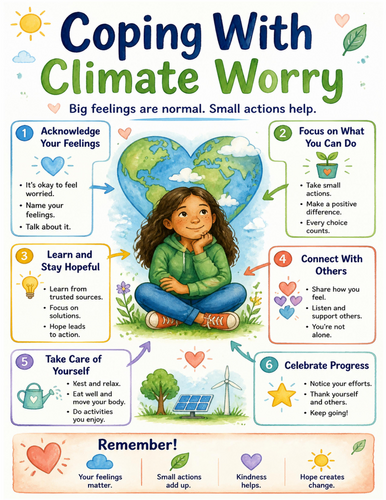 Coping With Climate Worry I Educational Poster I Classroom Decor