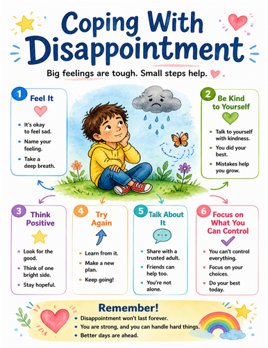 Coping With Disappointment I Educational Poster I Classroom Decor