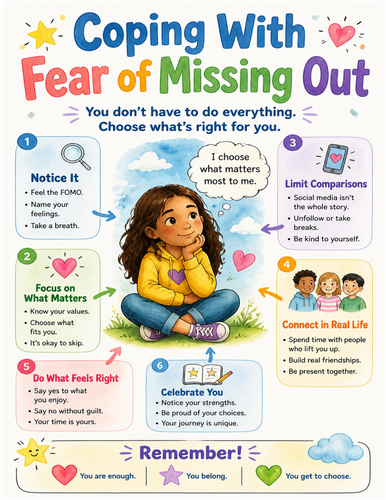 Coping With Fear of Missing Out I Educational Poster I Classroom Decor