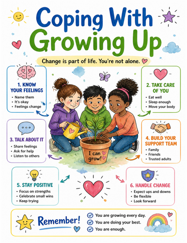 Coping With Growing Up I Educational Poster I Classroom Decor