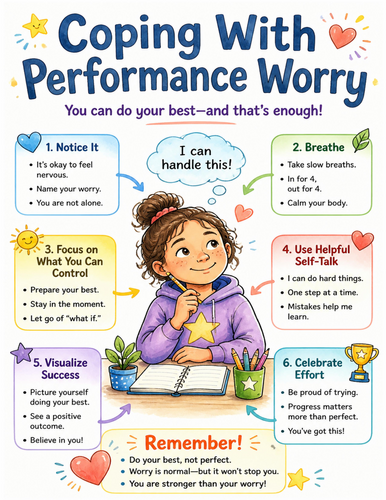 Coping With Performance Worry I Educational Poster I Classroom Decor