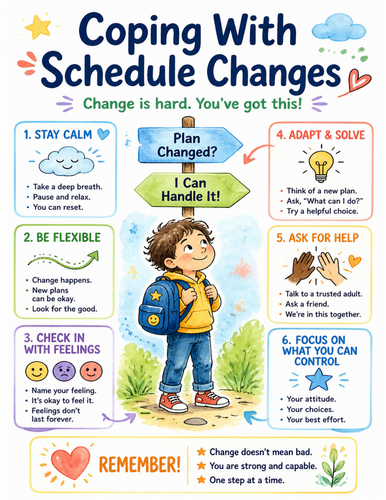 Coping With Schedule Changes I Educational Poster I Classroom Decor