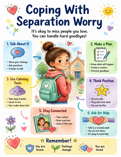 Coping With Separation Worry I Educational Poster I Classroom Decor
