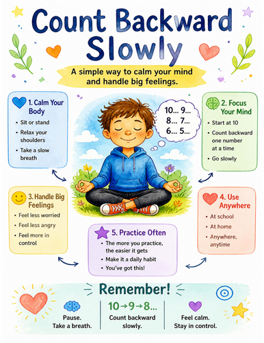 Count Backward Slowly I Educational Poster I Classroom Decor
