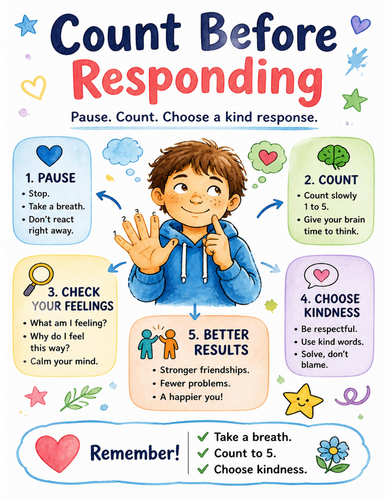 Count Before Responding I Educational Poster I Classroom Decor