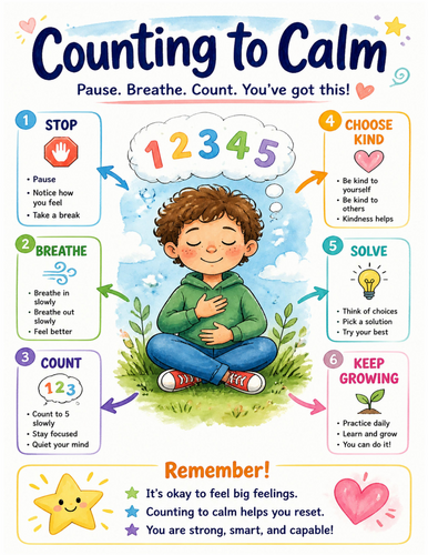 Counting to Calm I Educational Poster I Classroom Decor