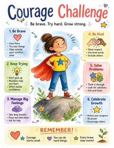 Courage Challenge I Educational Poster I Classroom Decor