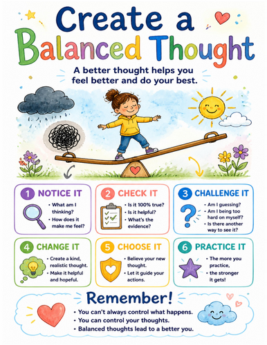 Create a Balanced Thought I Educational Poster I Classroom Decor