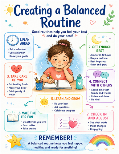 Creating a Balanced Routine I Educational Poster I Classroom Decor