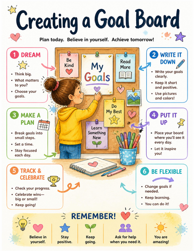 Creating a Goal Board I Educational Poster I Classroom Decor