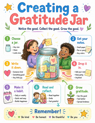 Creating a Gratitude Jar I Educational Poster I Classroom Decor