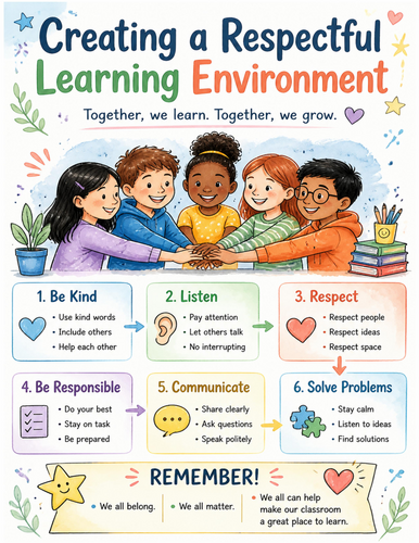 Creating a Respectful Learning Environment I Educational Poster I Classroom Decor