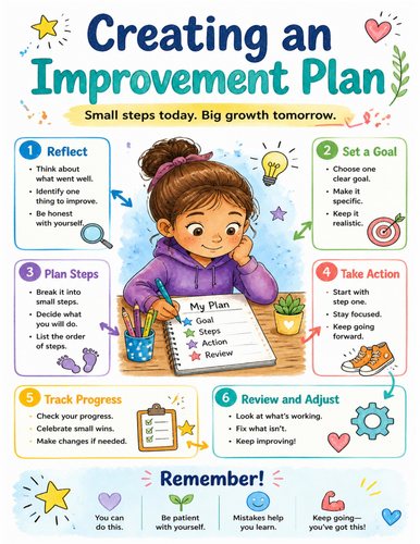 Creating an Improvement Plan I Educational Poster I Classroom Decor