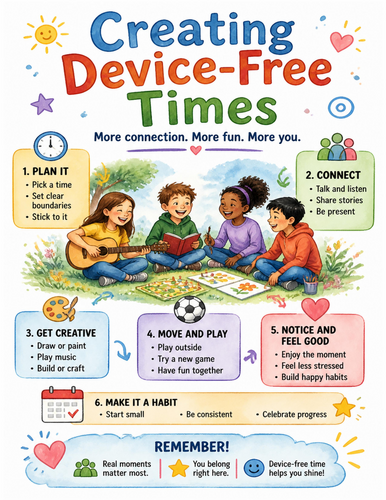 Creating Device-Free Times I Educational Poster I Classroom Decor