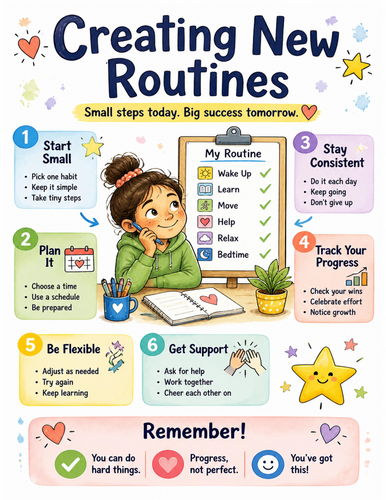 Creating New Routines I Educational Poster I Classroom Decor
