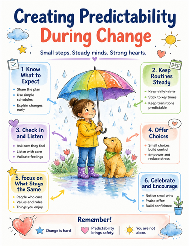 Creating Predictability During Change I Educational Poster I Classroom Decor