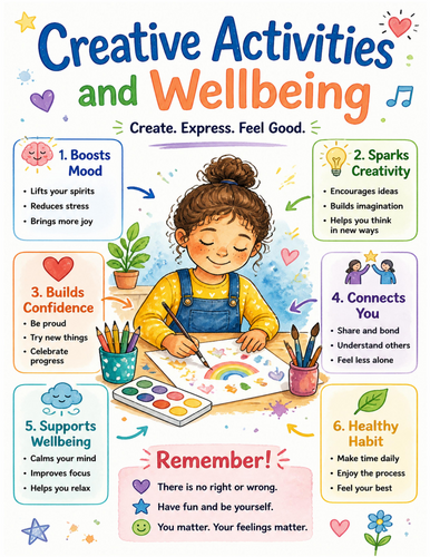 Creative Activities and Wellbeing I Educational Poster I Classroom Decor