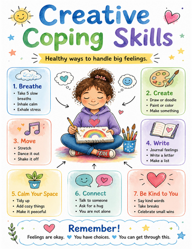 Creative Coping Skills I Educational Poster I Classroom Decor