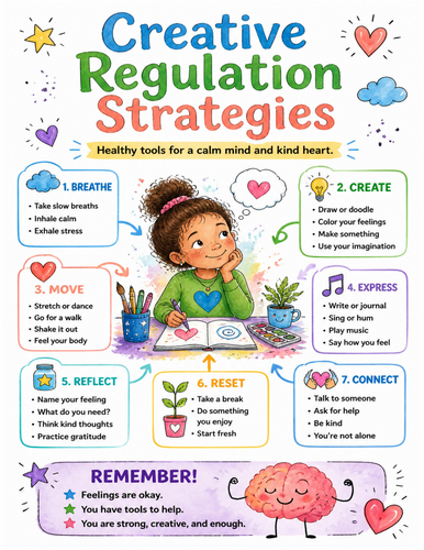 Creative Regulation Strategies I Educational Poster I Classroom Decor