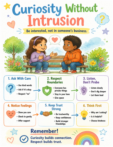 Curiosity Without Intrusion I Educational Poster I Classroom Decor
