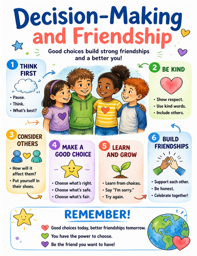 Decision-Making and Friendship I Educational Poster I Classroom Decor