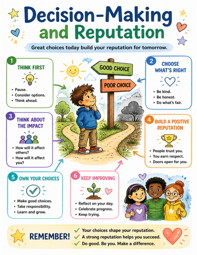Decision-Making and Reputation I Educational Poster I Classroom Decor