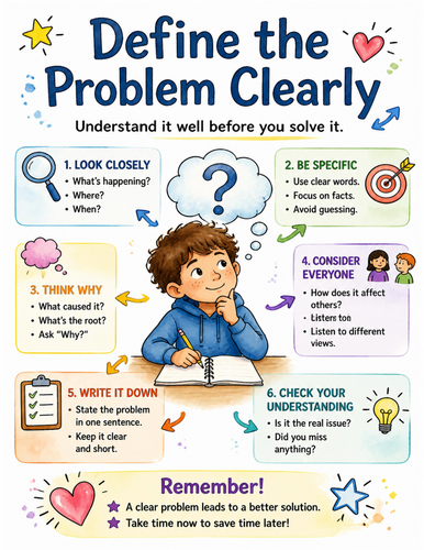 Define the Problem Clearly I Educational Poster I Classroom Decor