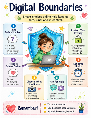 Digital Boundaries I Educational Poster I Classroom Decor