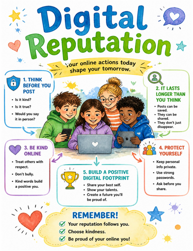 Digital Reputation I Educational Poster I Classroom Decor
