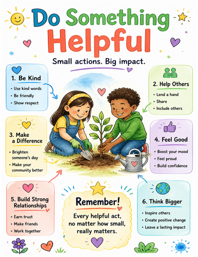 Do Something Helpful I Educational Poster I Classroom Decor