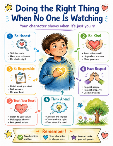 Doing the Right Thing When No One Is Watching I Educational Poster I Classroom Decor