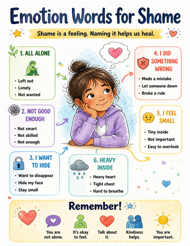 Emotion Words for Shame I Educational Poster I Classroom Decor
