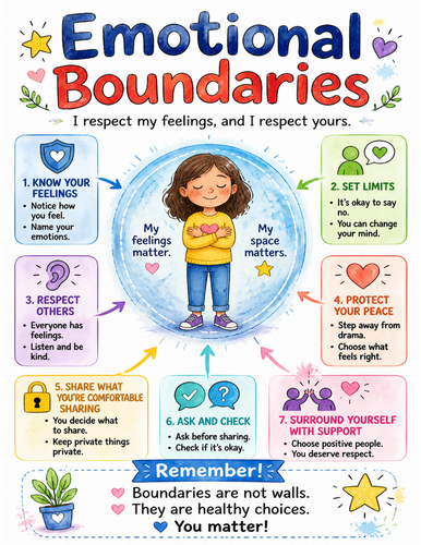 Emotional Boundaries I Educational Poster I Classroom Decor