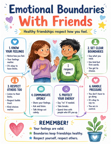 Emotional Boundaries With Friends I Educational Poster I Classroom Decor