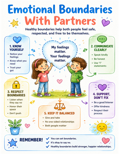 Emotional Boundaries With Partners I Educational Poster I Classroom Decor