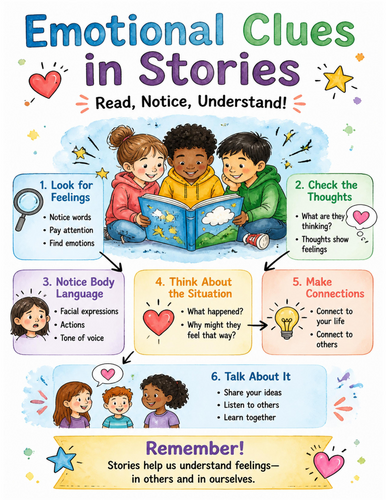 Emotional Clues in Stories I Educational Poster I Classroom Decor