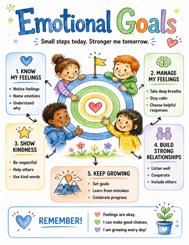 Emotional Goals I Educational Poster I Classroom Decor