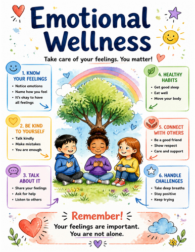 Emotional Wellness I Educational Poster I Classroom Decor