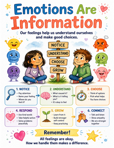 Emotions Are Information I Educational Poster I Classroom Decor