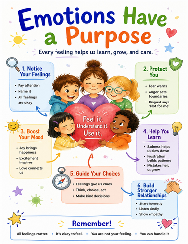 Emotions Have a Purpose I Educational Poster I Classroom Decor