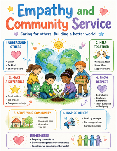 Empathy and Community Service I Educational Poster I Classroom Decor