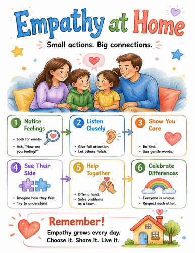 Empathy at Home I Educational Poster I Classroom Decor